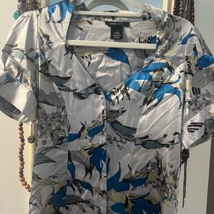 BCBG vintage silk blouse with tie